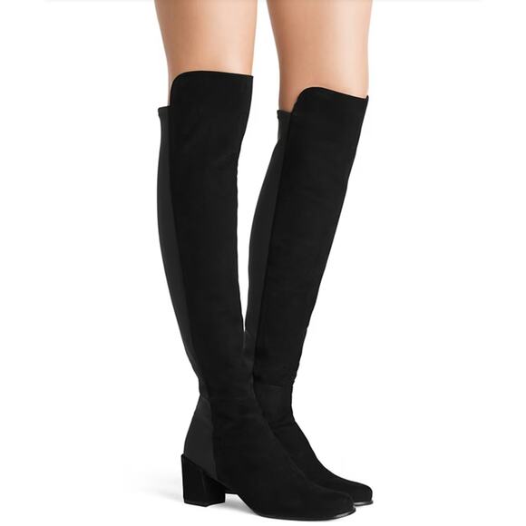 Stuart Weitzman City Block Boot in Black Suede Over the knee boots - Picture 1 of 8